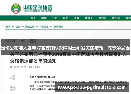 足协公布准入名单对各支球队影响深远引发关注与新一轮竞争局面 足协公布准入名单对各支球队影响深远引发关注与新一轮竞争局面